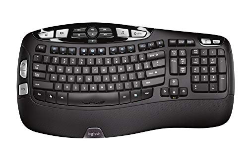 Logitech K350 Wireless Wave Ergonomic Keyboard with Unifying Wireless Technology - Black